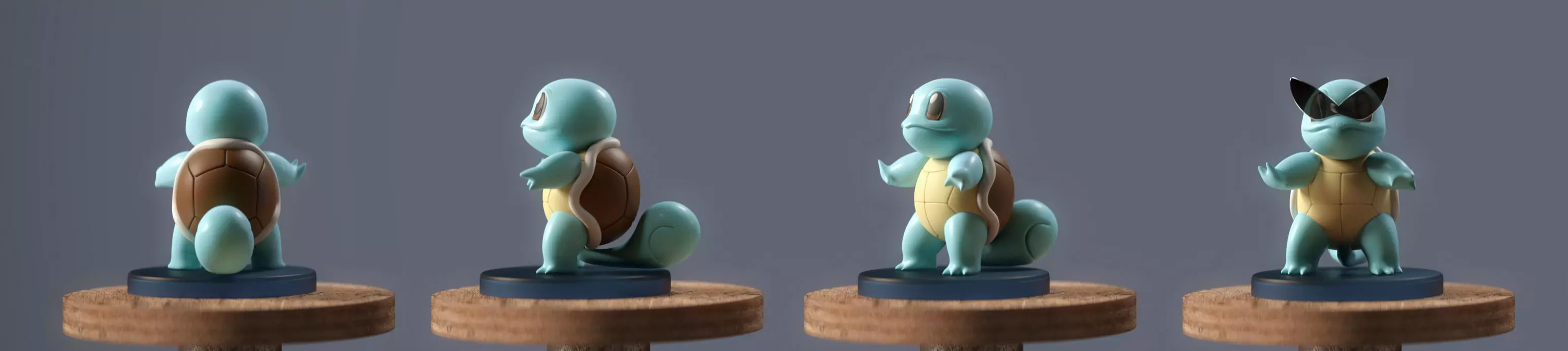 Squirtle two toy figurines Free 3D print model