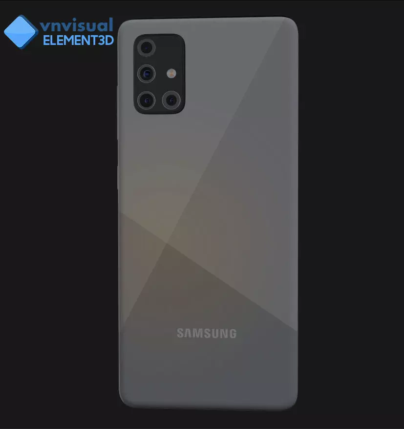 E3D - Samsung Galaxy A51 Prism Crush Silver 3D model_0