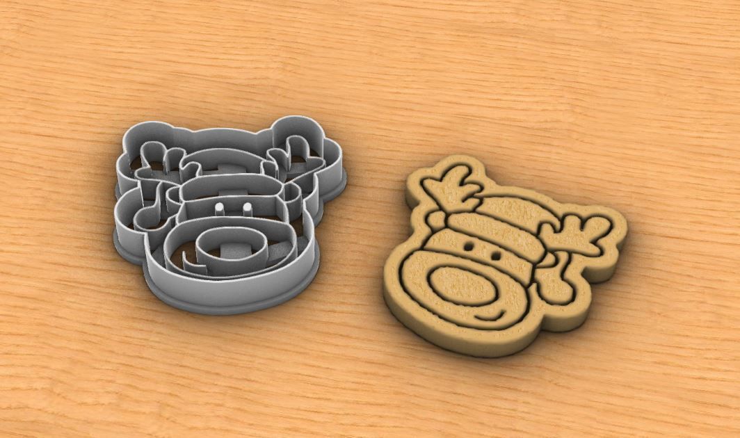 Reindeer cookie cutter 3D print model_4