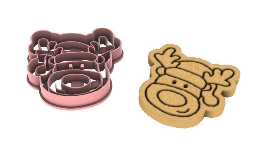 Reindeer cookie cutter 3D print model_5