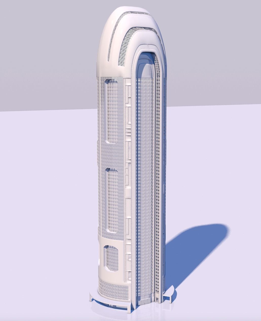 Futuristic skyscrapers downtown 3D model_4