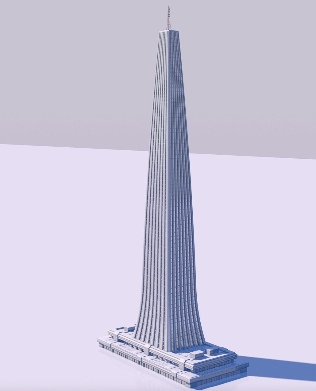 Futuristic skyscrapers downtown 3D model_5