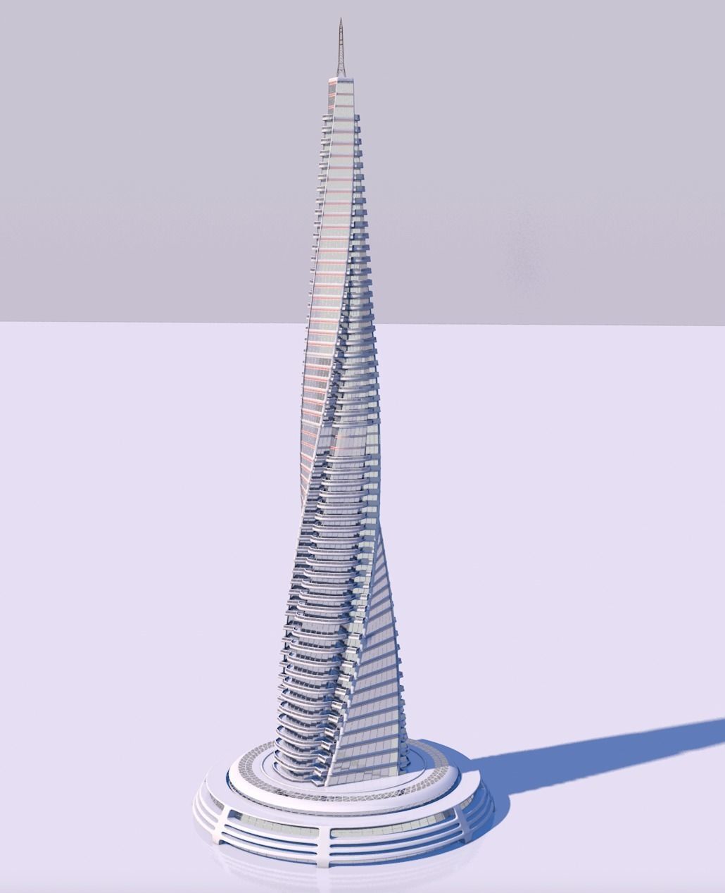 Futuristic skyscrapers downtown 3D model_3
