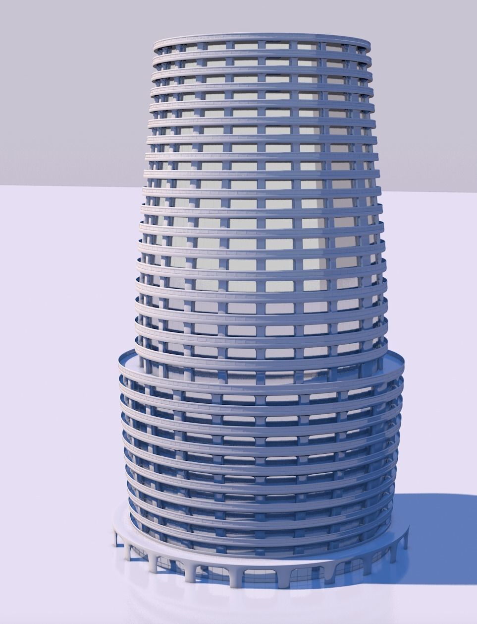 Futuristic skyscrapers downtown 3D model_8