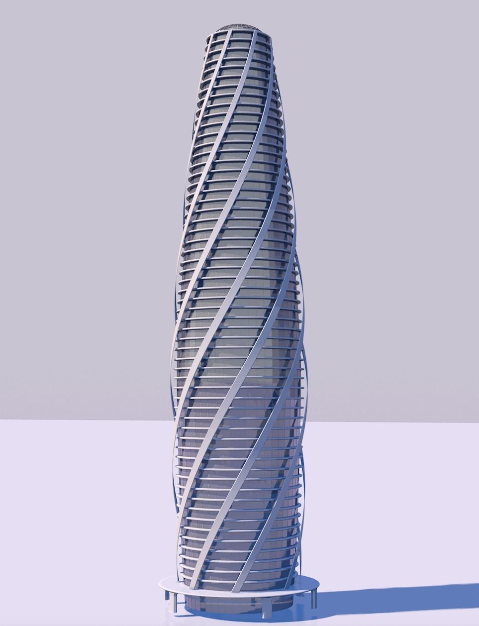 Futuristic skyscrapers downtown 3D model_7