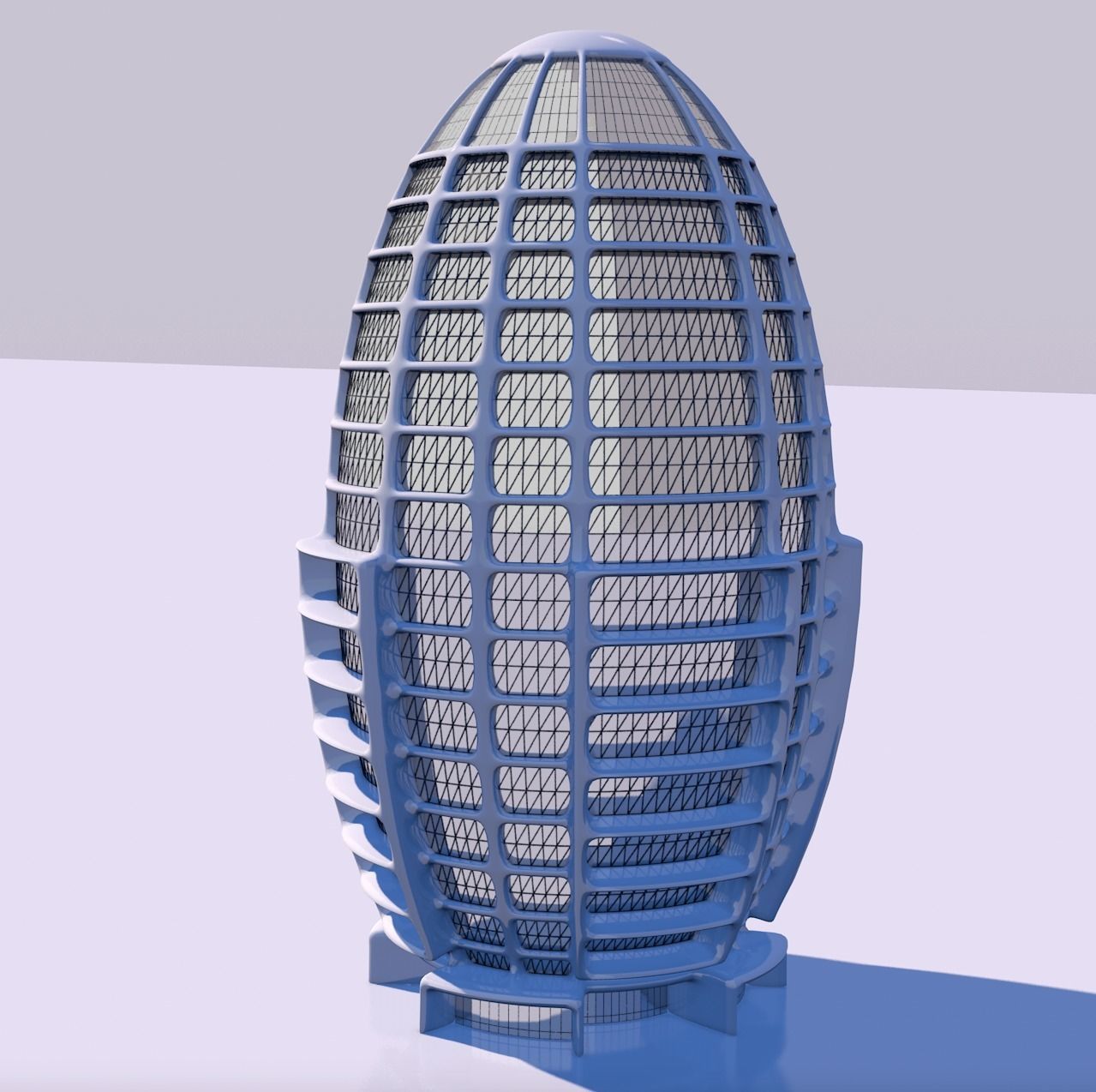 Futuristic skyscrapers downtown 3D model_13
