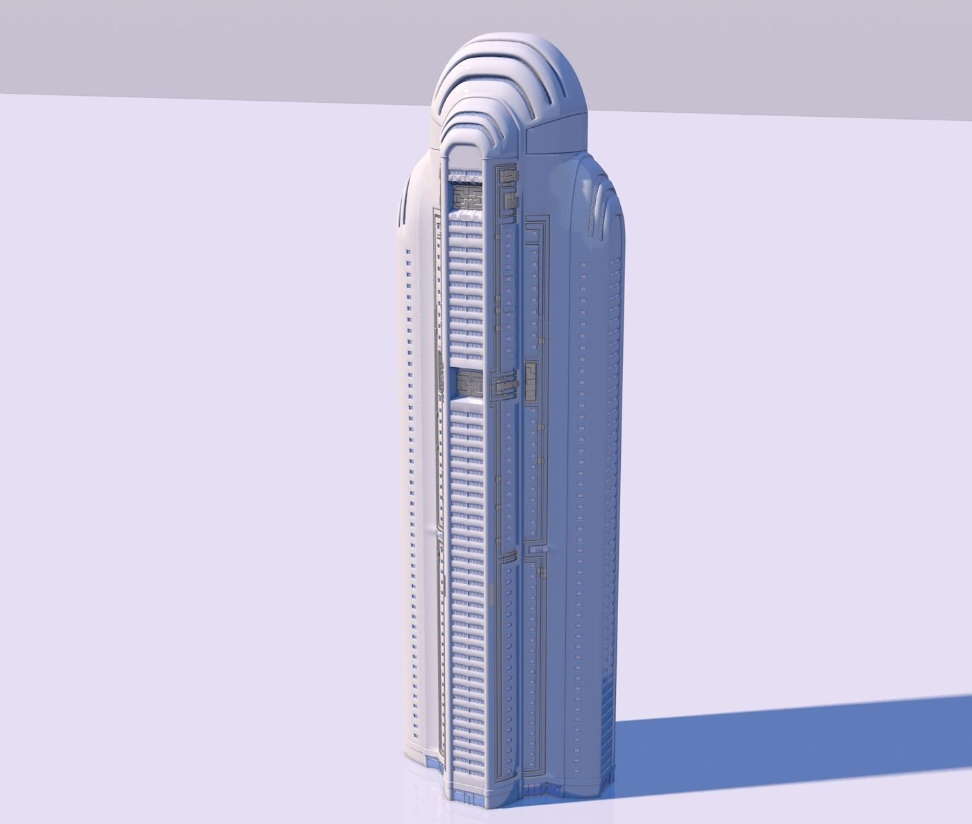 Futuristic skyscrapers downtown 3D model_6