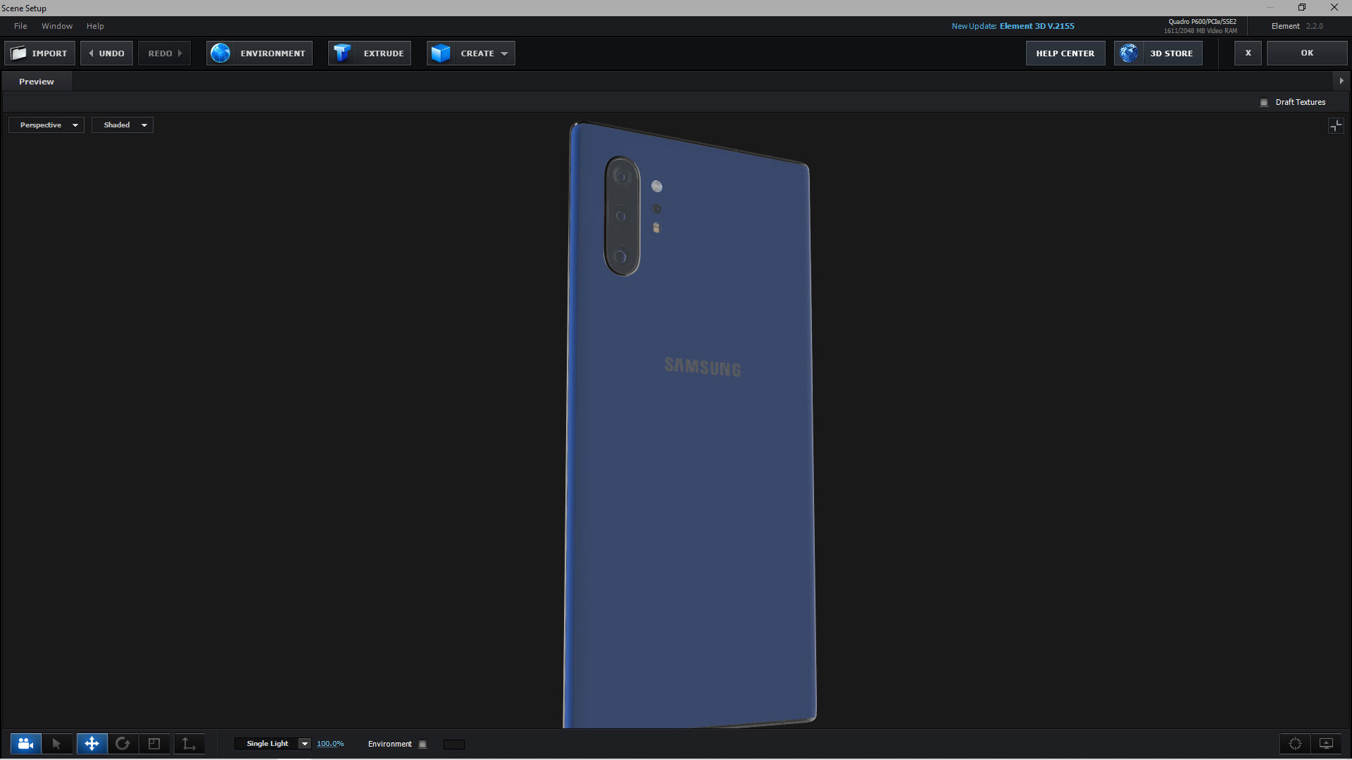 E3D - Samsung Galaxy Note 10 Plus Aura Blue 3D model_2
