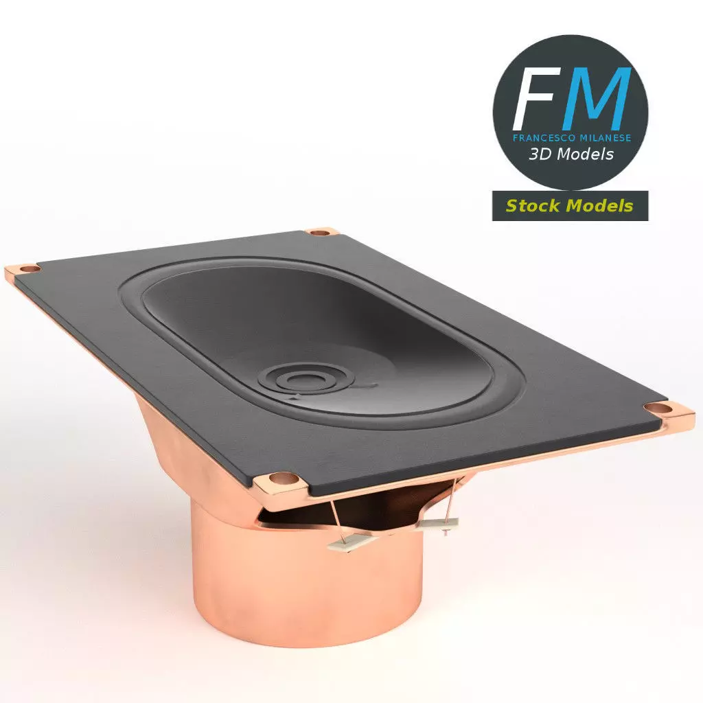 Rectangular speaker 3D model_0