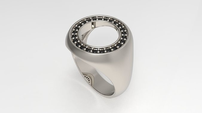 Round spinel Open Queen Rings With Stone in Eu Sizes 3D print model