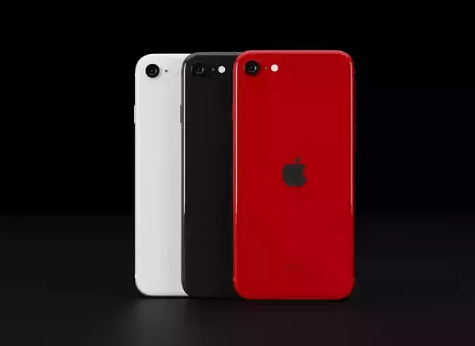 Apple iPhone SE 2020 In All Official Colors and Dimensions 3D model