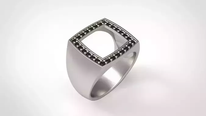 Cushion Open Spinal Rings With Stone in Eu Sizes 3D print model