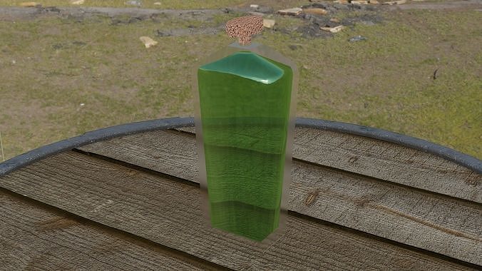 Slim Tall Potion Free low-poly 3D model