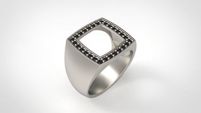 Cushion Open Spinal Rings With Stone in Us Sizes 3D print model