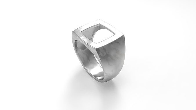 Cushion spinel Open Rings in Us Sizes 3D print model