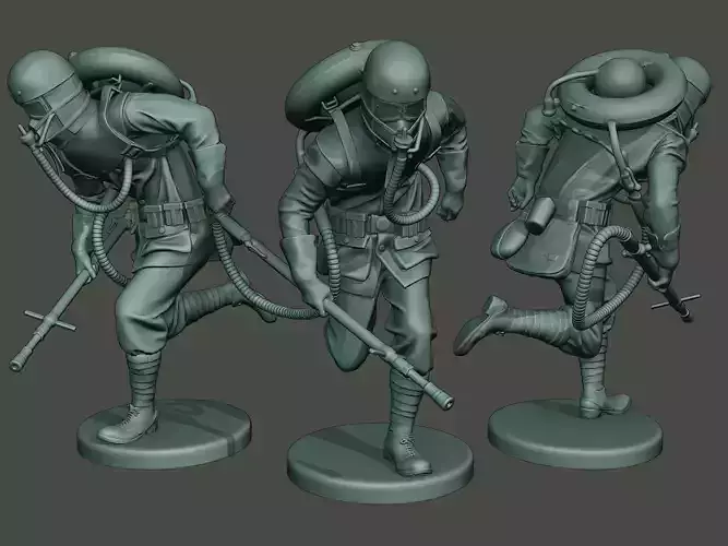 German soldier ww1 run G5 3D print model