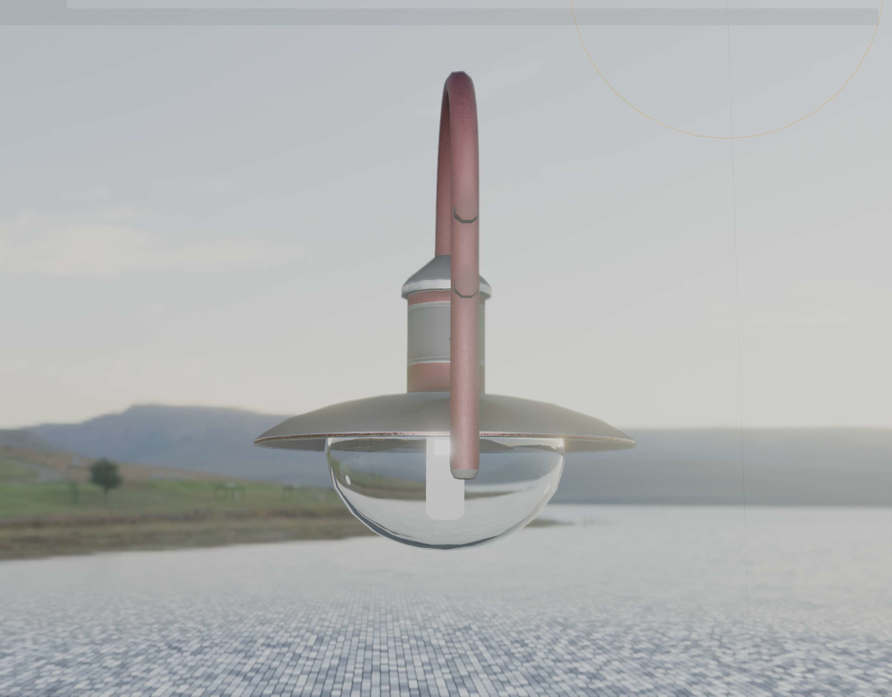  Street Light -7- Red Version - For Walls Low-poly 3D model_31