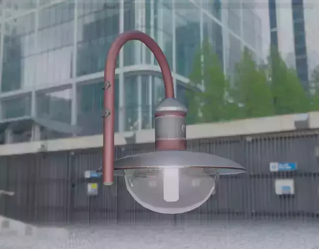  Street Light -7- Red Version - For Walls Low-poly 3D model