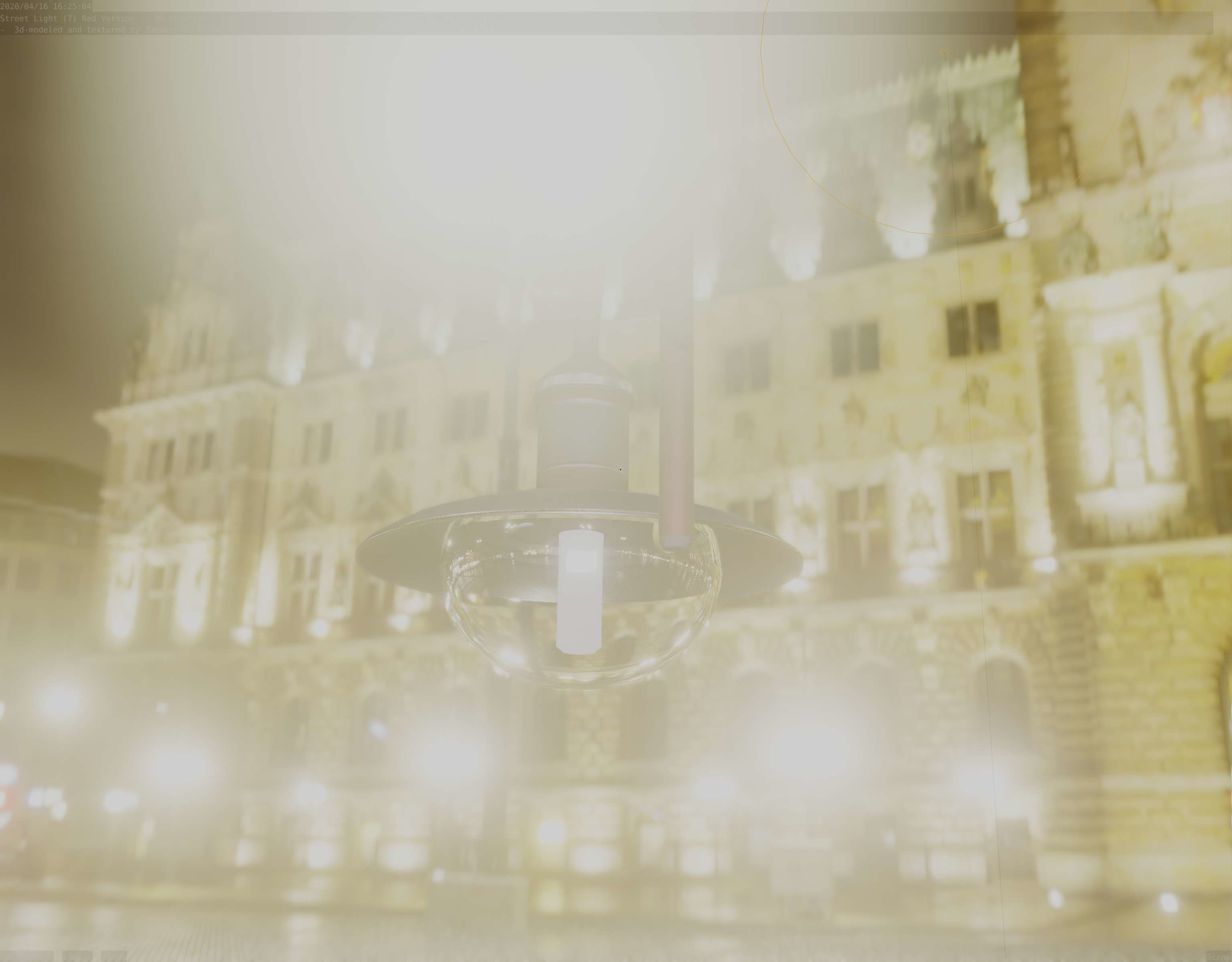  Street Light -7- Red Version - For Walls Low-poly 3D model_29