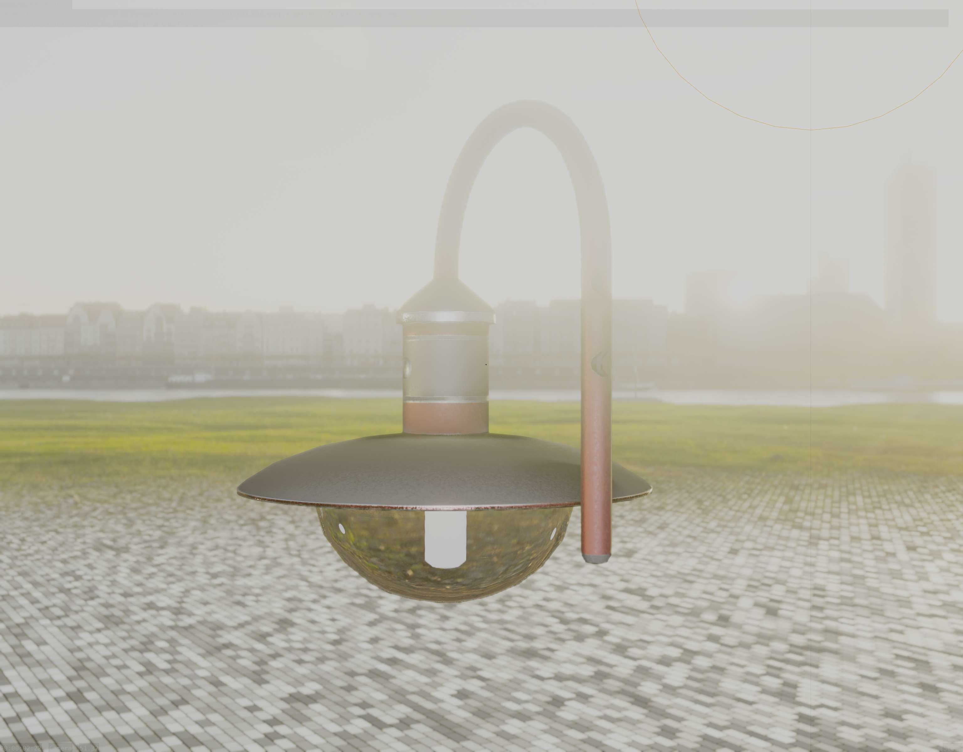  Street Light -7- Red Version - For Walls Low-poly 3D model_83