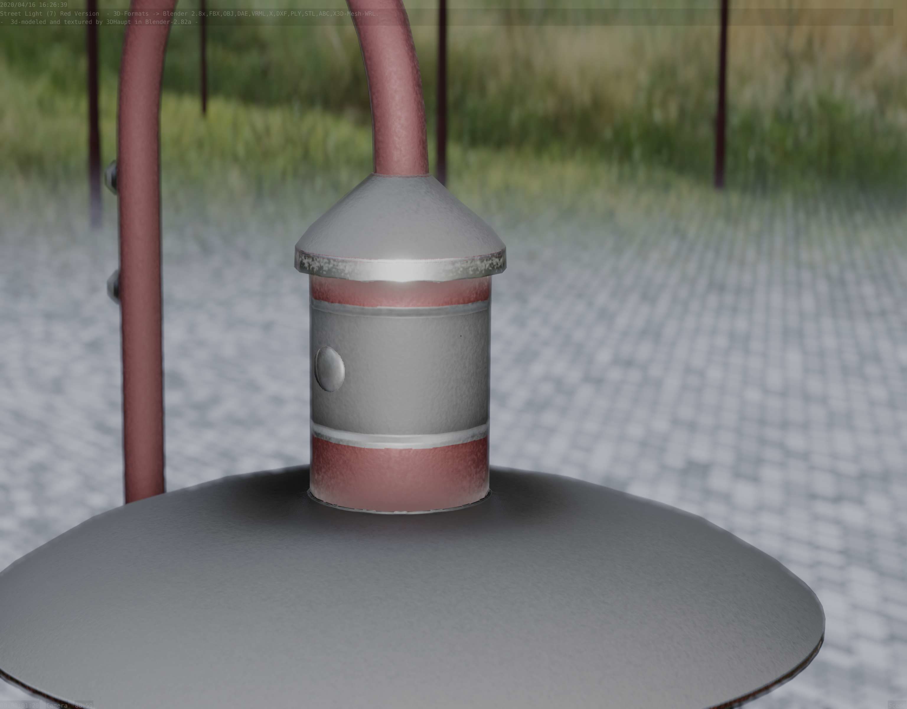  Street Light -7- Red Version - For Walls Low-poly 3D model_57