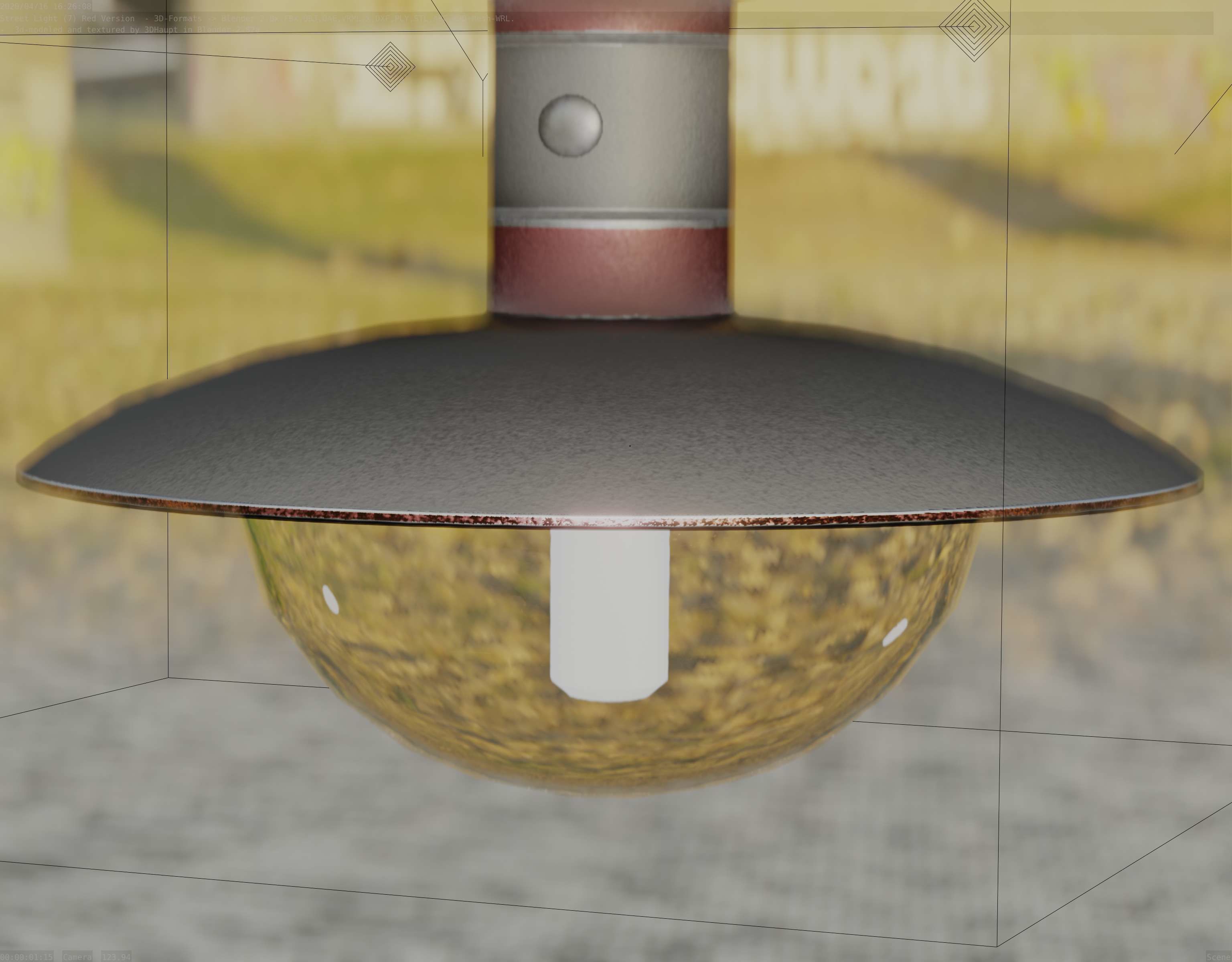  Street Light -7- Red Version - For Walls Low-poly 3D model_52