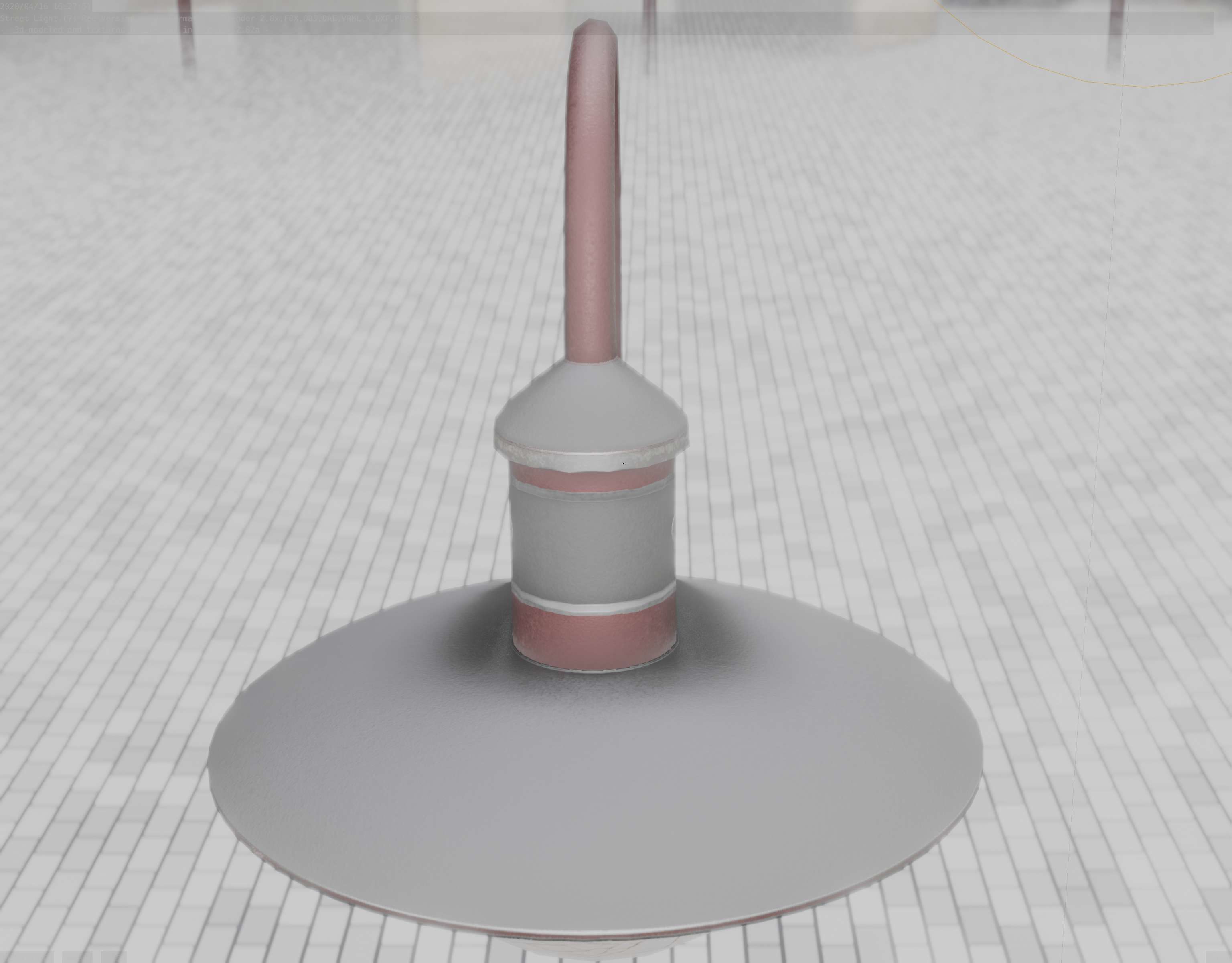  Street Light -7- Red Version - For Walls Low-poly 3D model_62