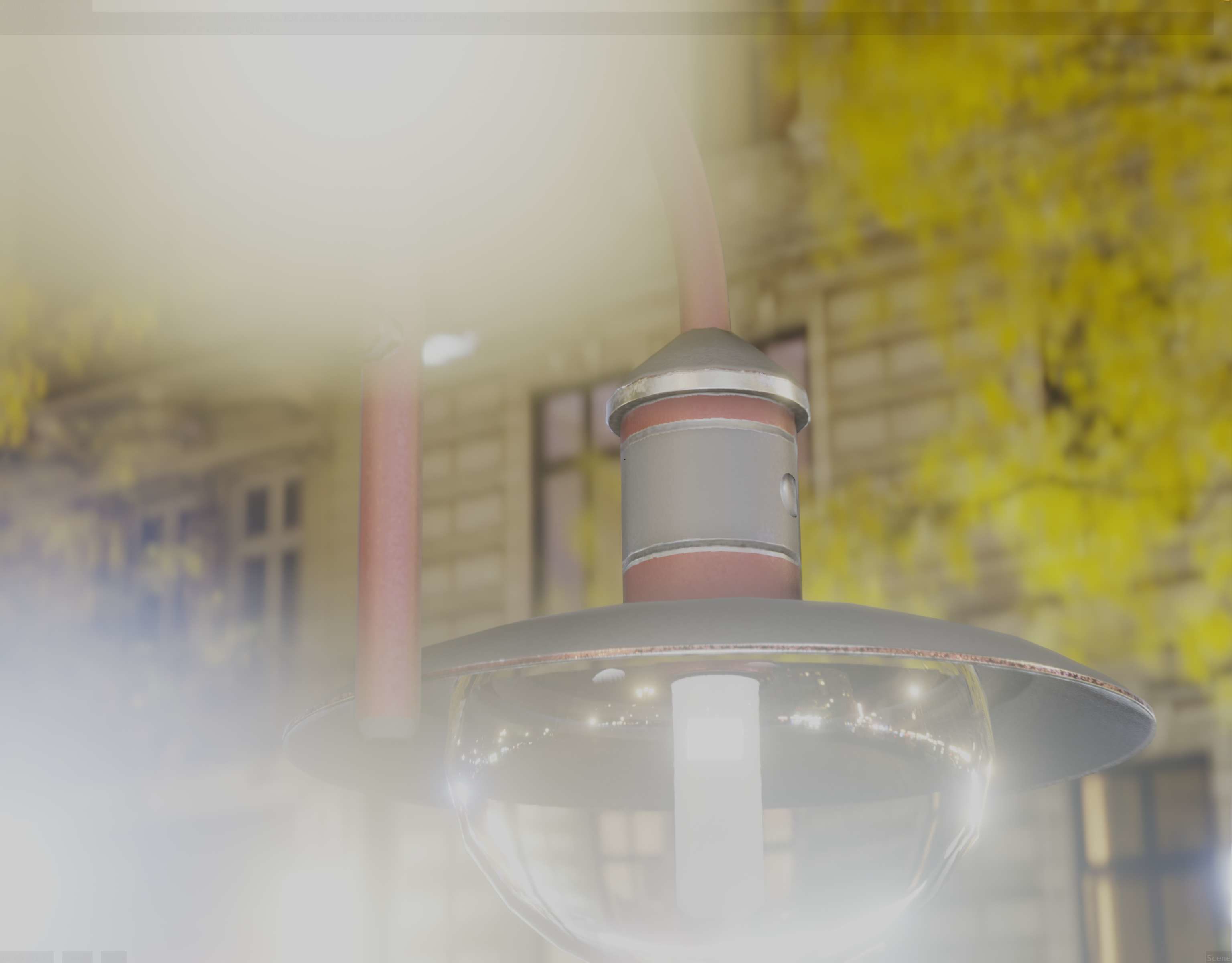  Street Light -7- Red Version - For Walls Low-poly 3D model_38