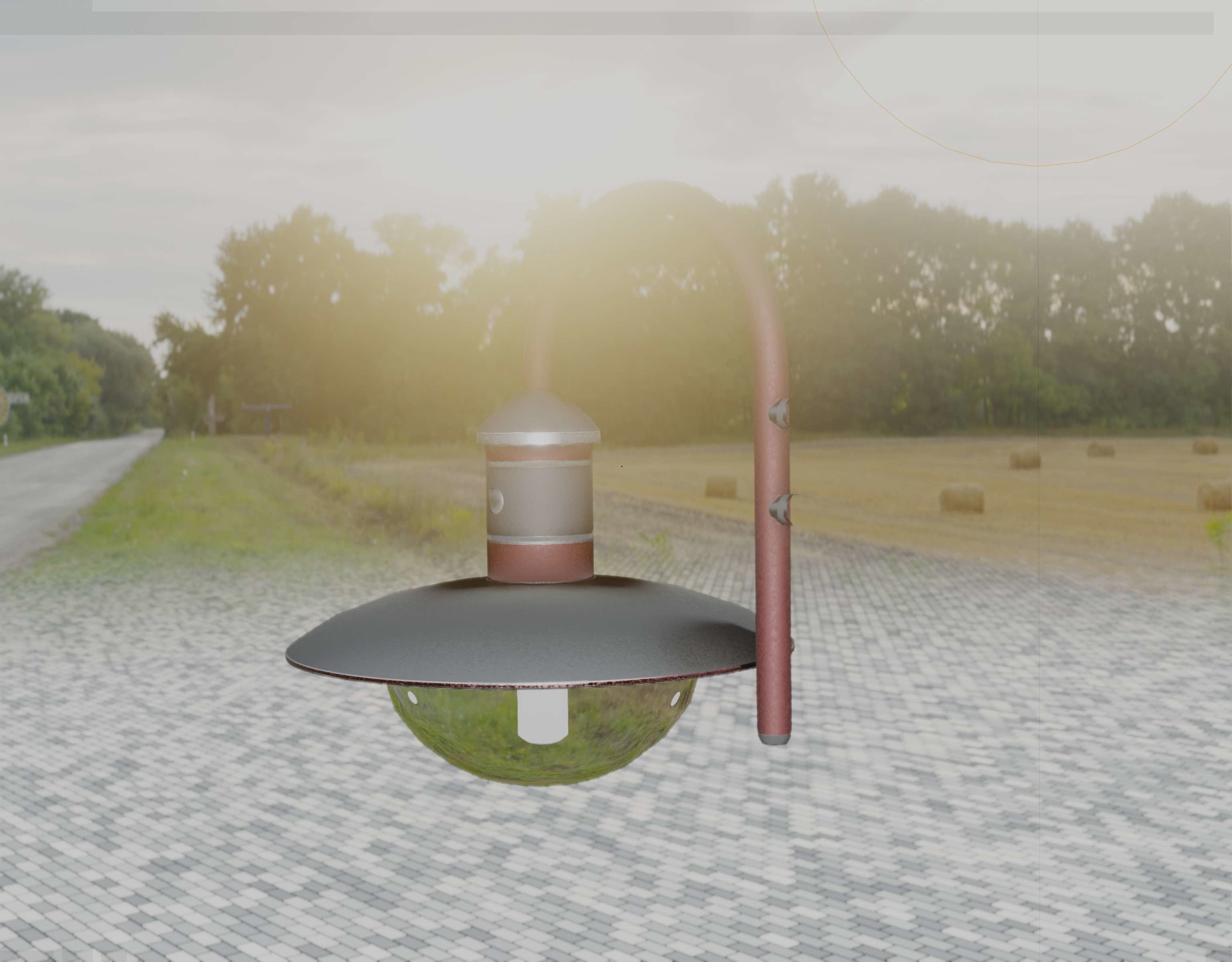  Street Light -7- Red Version - For Walls Low-poly 3D model_81