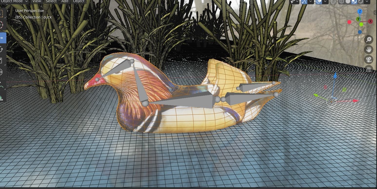 floating duck Low-poly 3D model_2