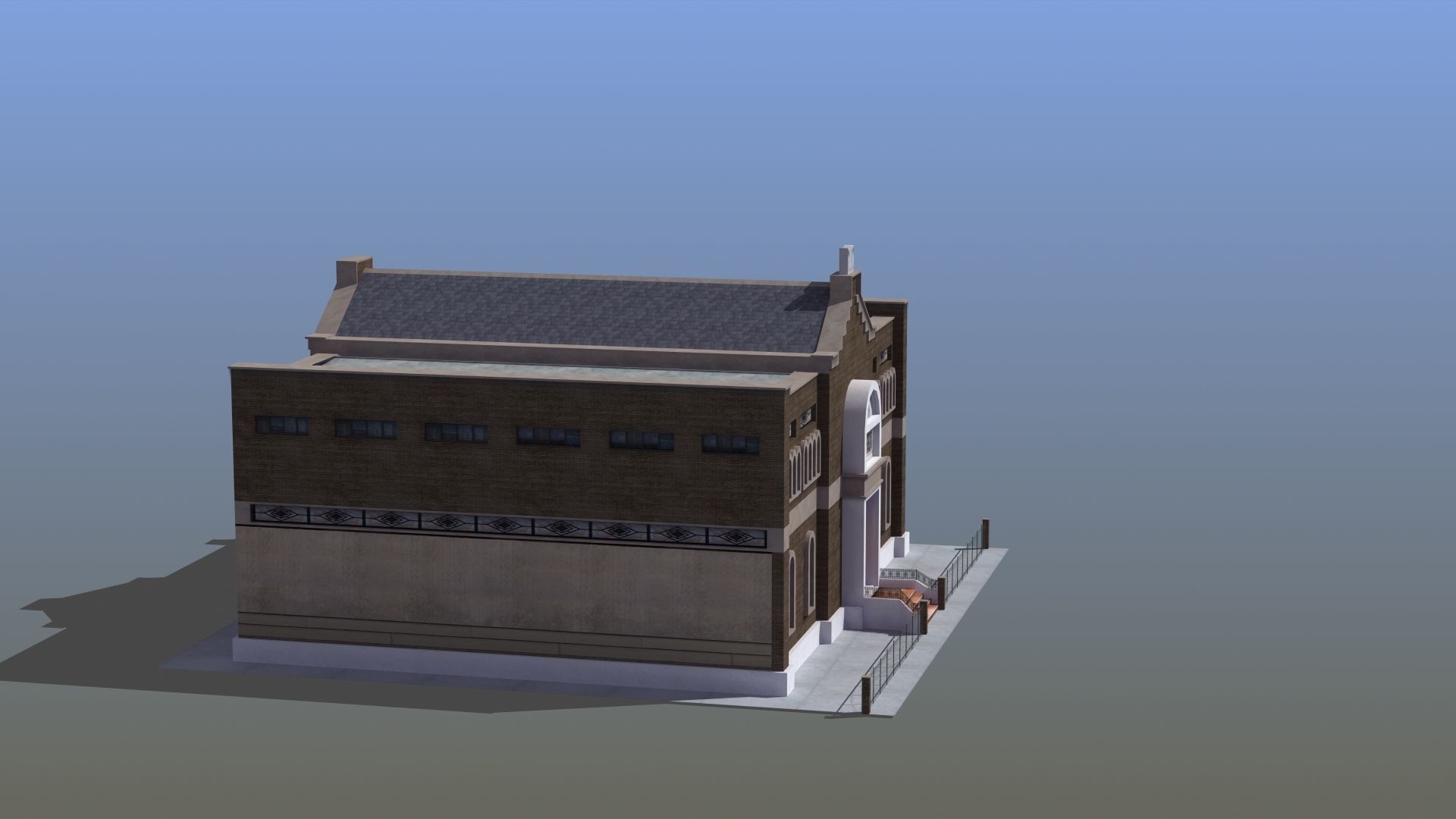 Synagogue church building 3D model_9