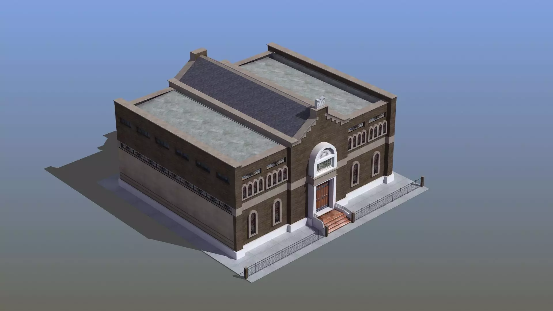 Synagogue church building 3D model_0
