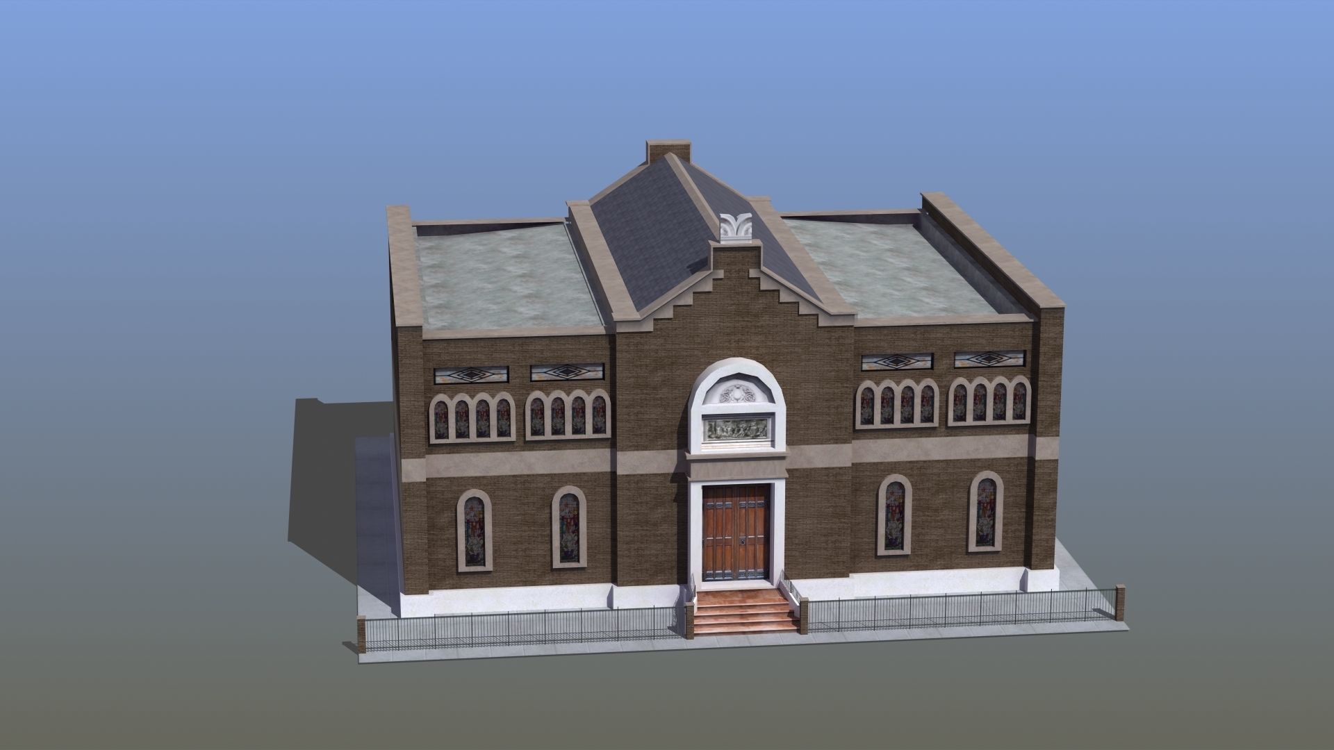 Synagogue church building 3D model_14
