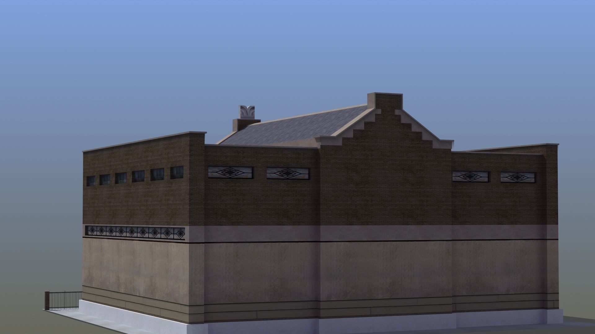 Synagogue church building 3D model_4