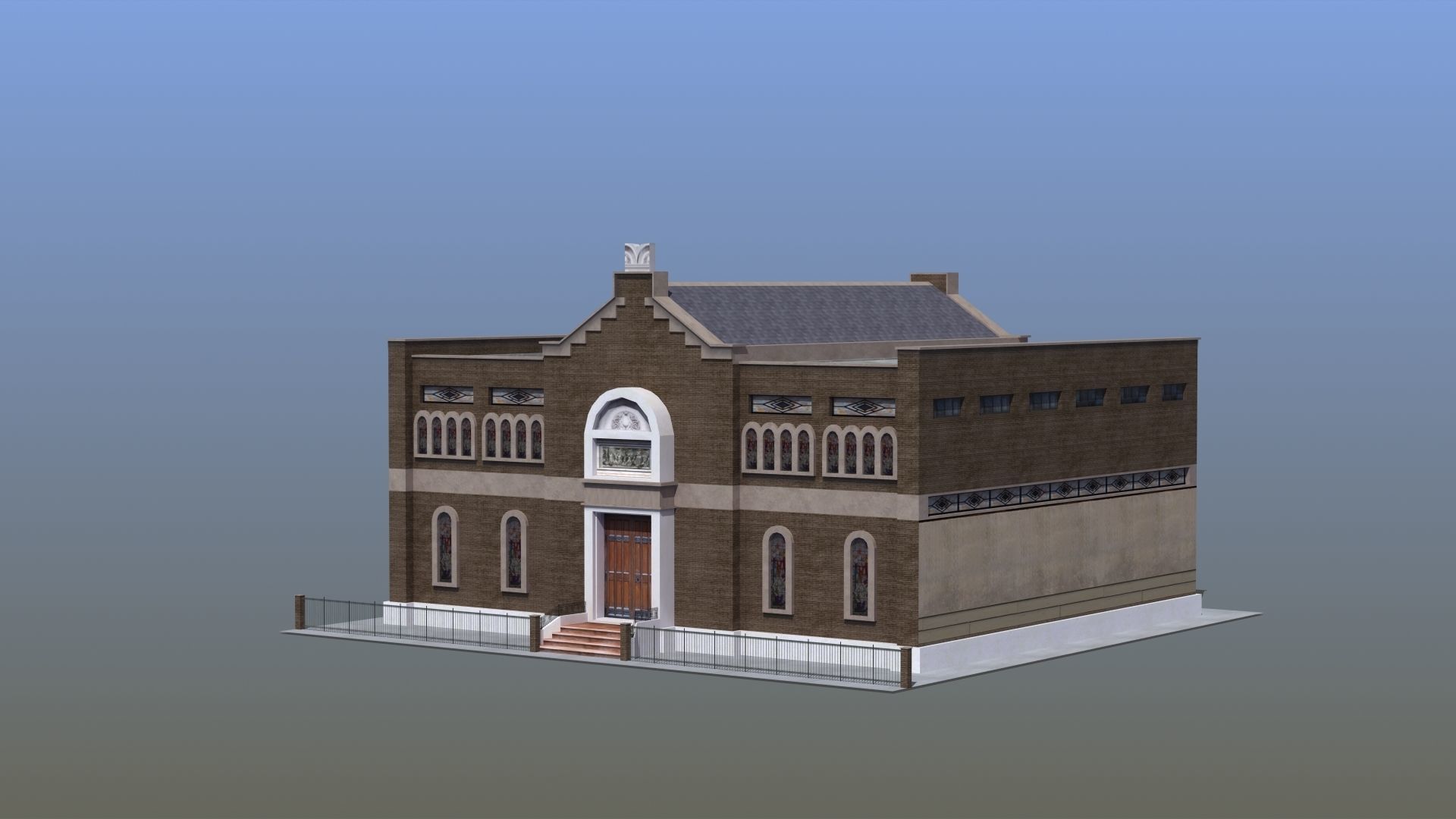 Synagogue church building 3D model_16