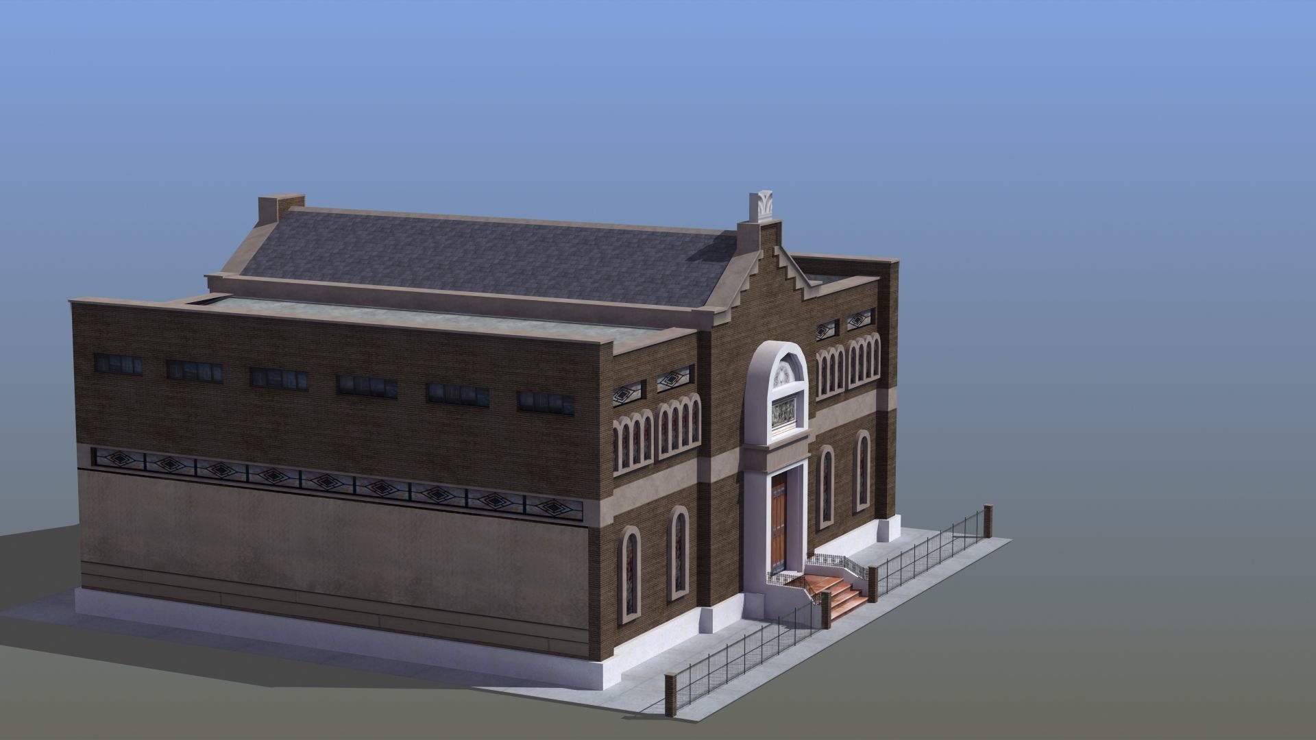 Synagogue church building 3D model_8