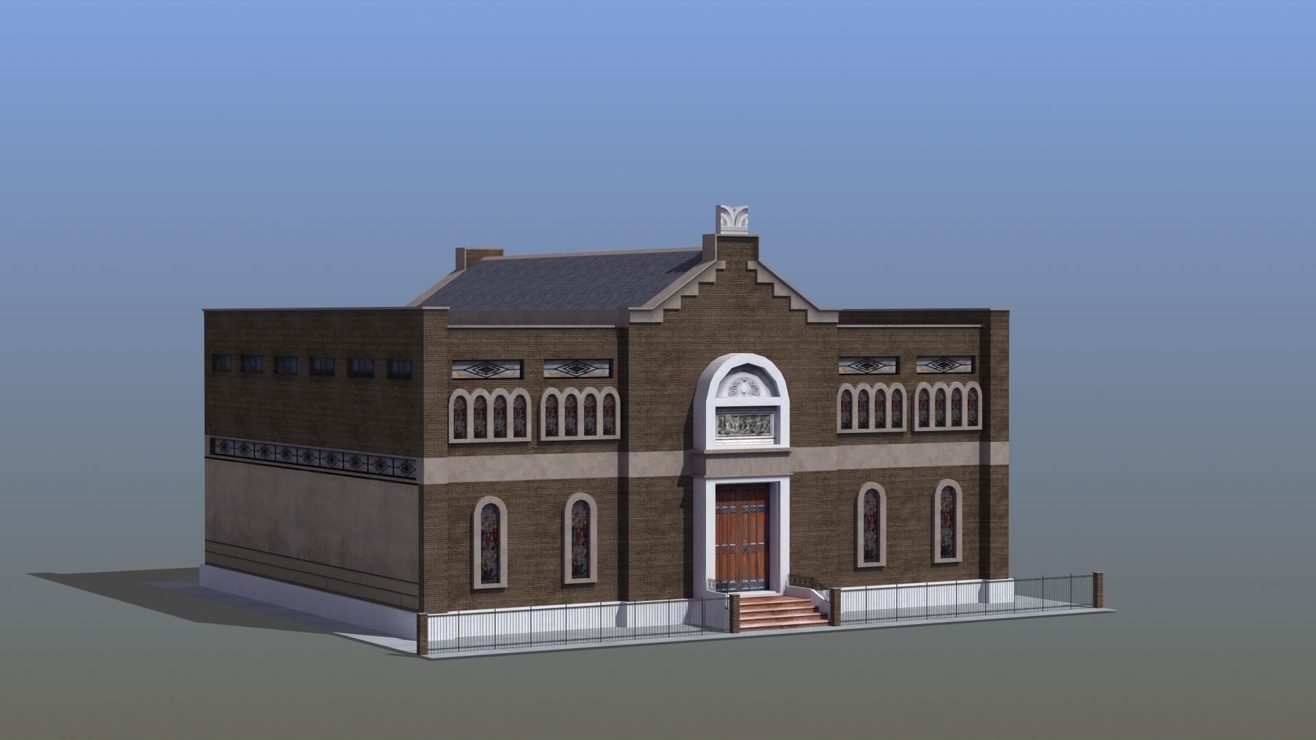Synagogue church building 3D model_12