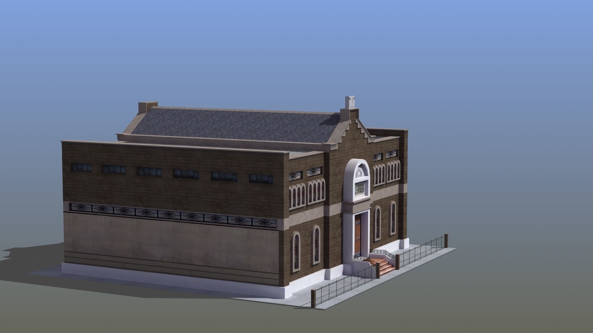 Synagogue church building 3D model_11