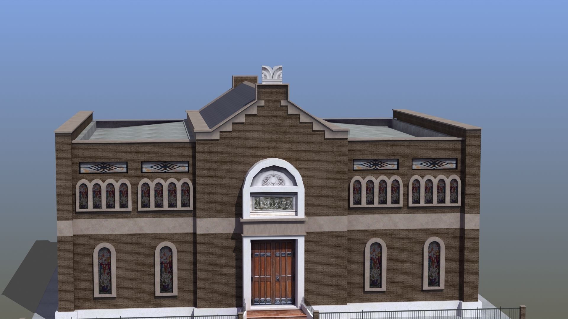 Synagogue church building 3D model_7