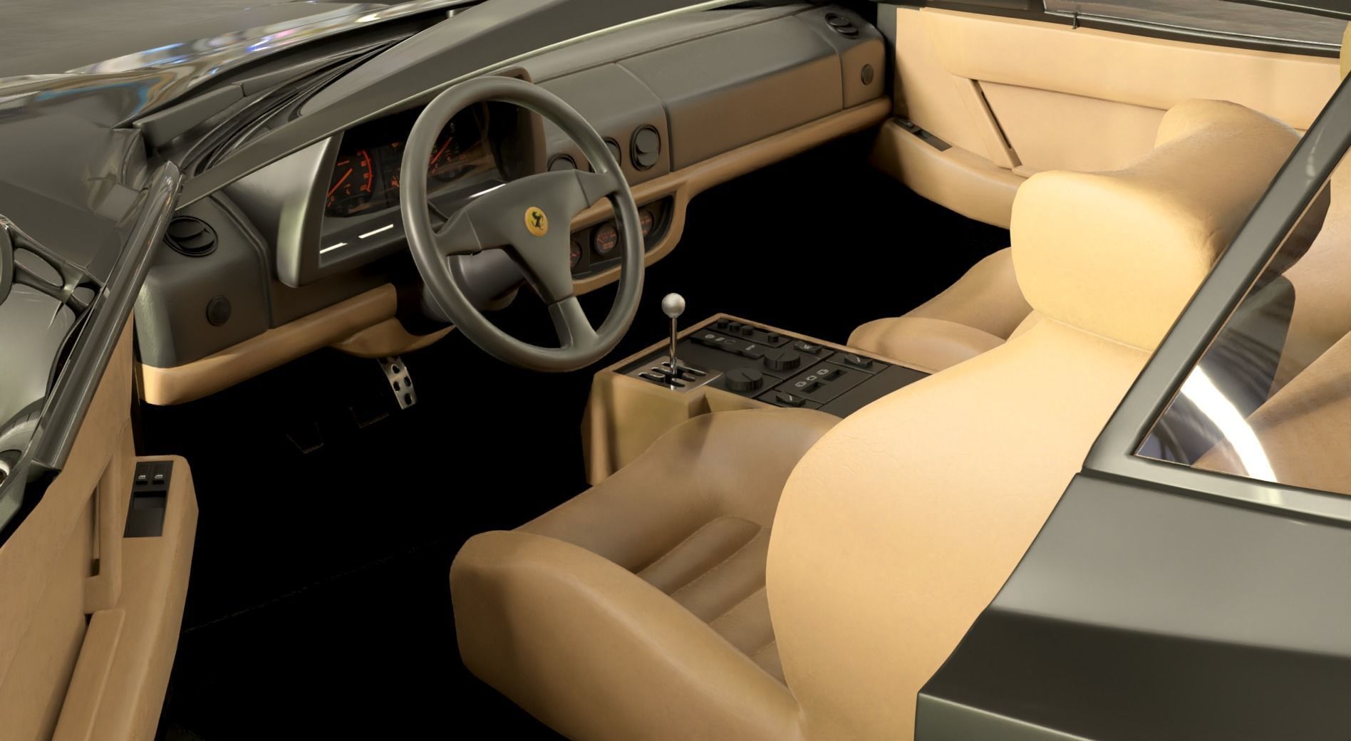 Ferrari testarossa 3D model_2