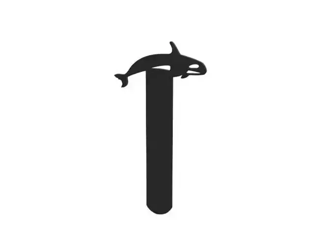 Bookmark orca whale on stick