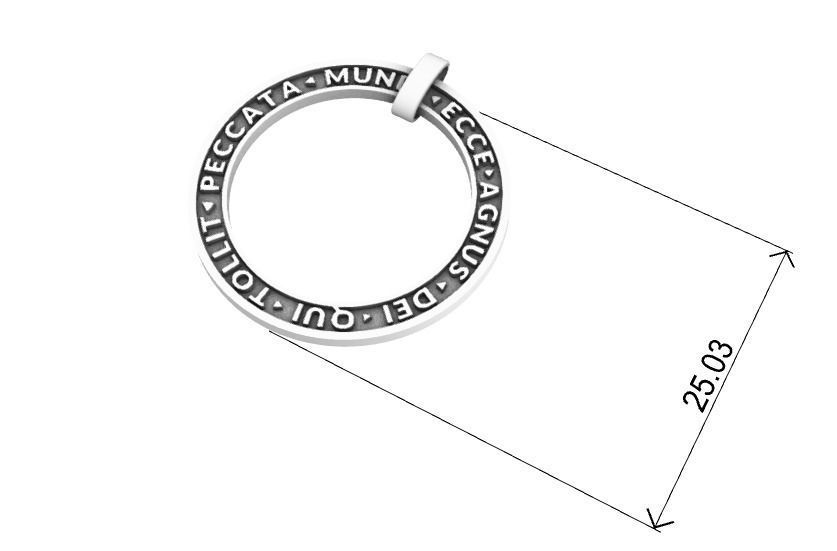 Agnus Dei or Lamb of God Medallion - 3d printing model  3D print model_4