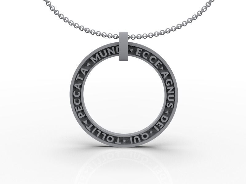 Agnus Dei or Lamb of God Medallion - 3d printing model  3D print model_0