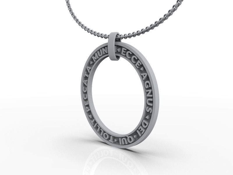 Agnus Dei or Lamb of God Medallion - 3d printing model  3D print model_3