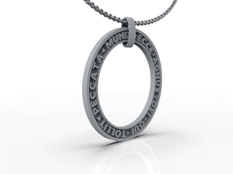 Agnus Dei or Lamb of God Medallion - 3d printing model  3D print model_1