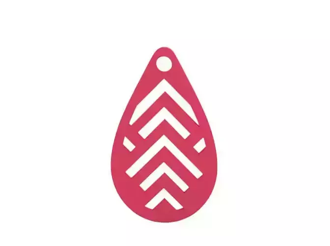 Earring chevron cut out pendant