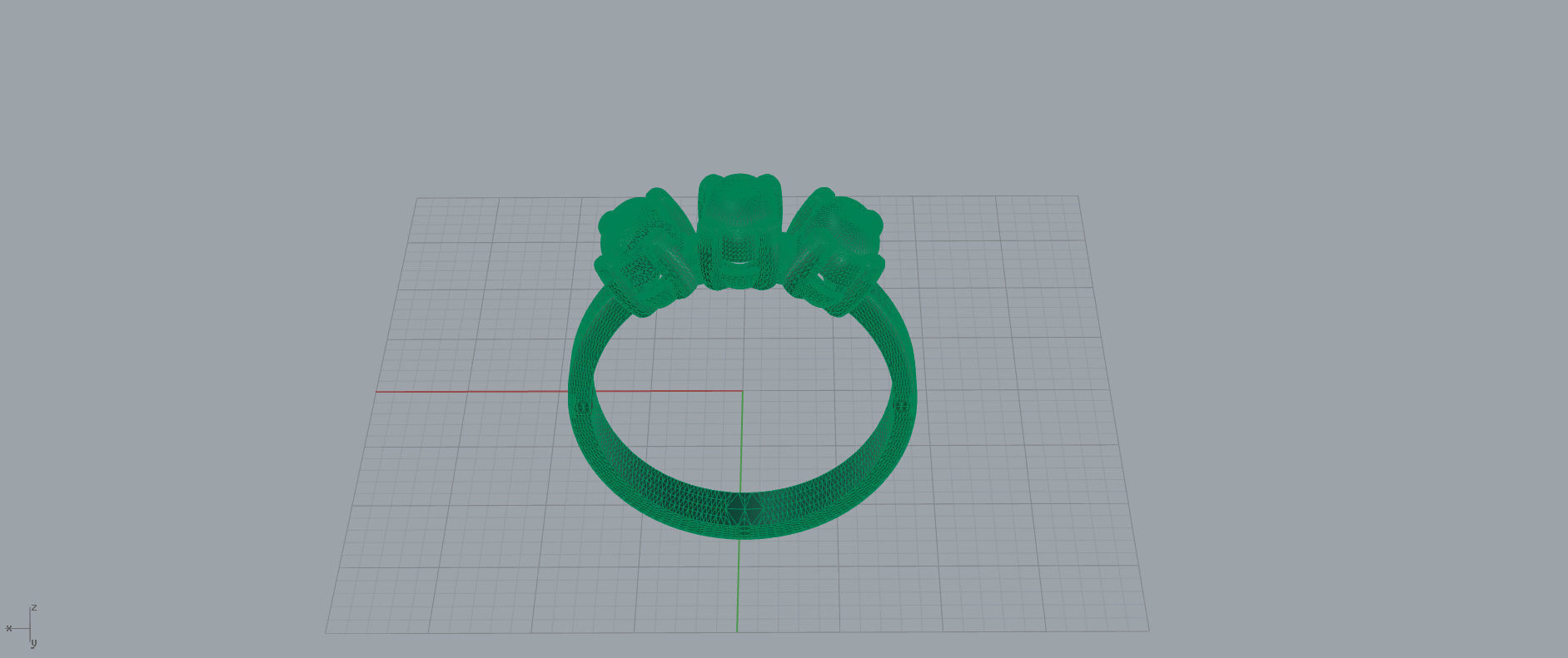 Ring with cabochon gems 3D print model_6