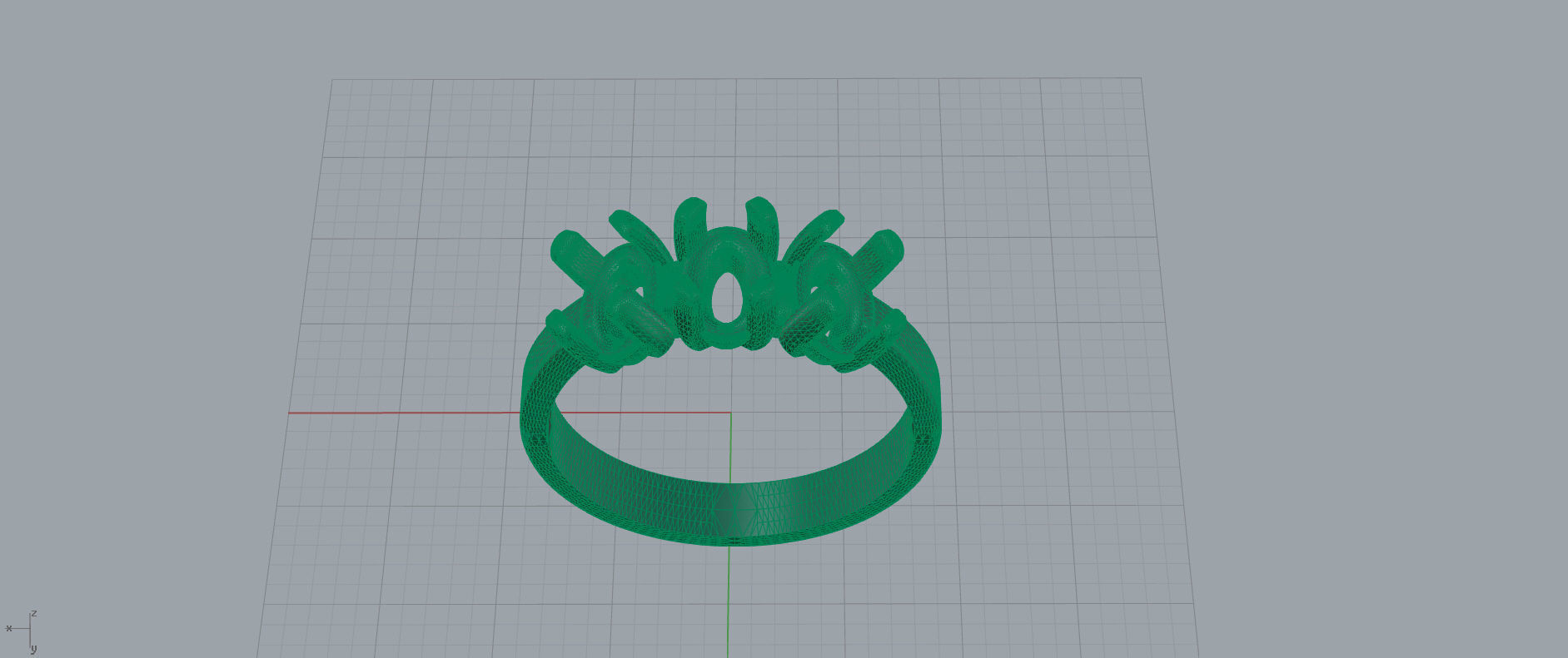Ring with cabochon gems 3D print model_8