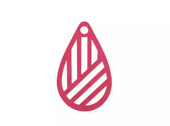 Earring striped teardrop pendant