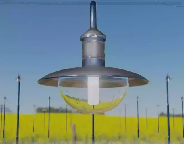  Street Light -7- Blue Version - For Walls Low-poly 3D model